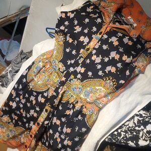 Granny Floral Dress . Button Front Sleevless Small